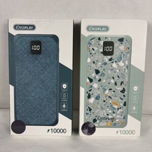 iDeaPLAY 10000mAh External Battery Power Bank Black & Gray Lot/2 Tested Working